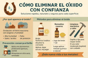 Cómo quitar el óxido de manera eficaz infografia